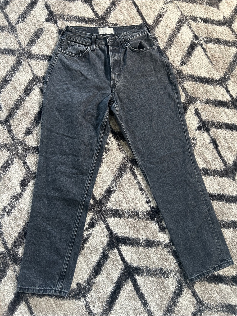Everlane Women's Black Straight-Leg Button Fly Jeans